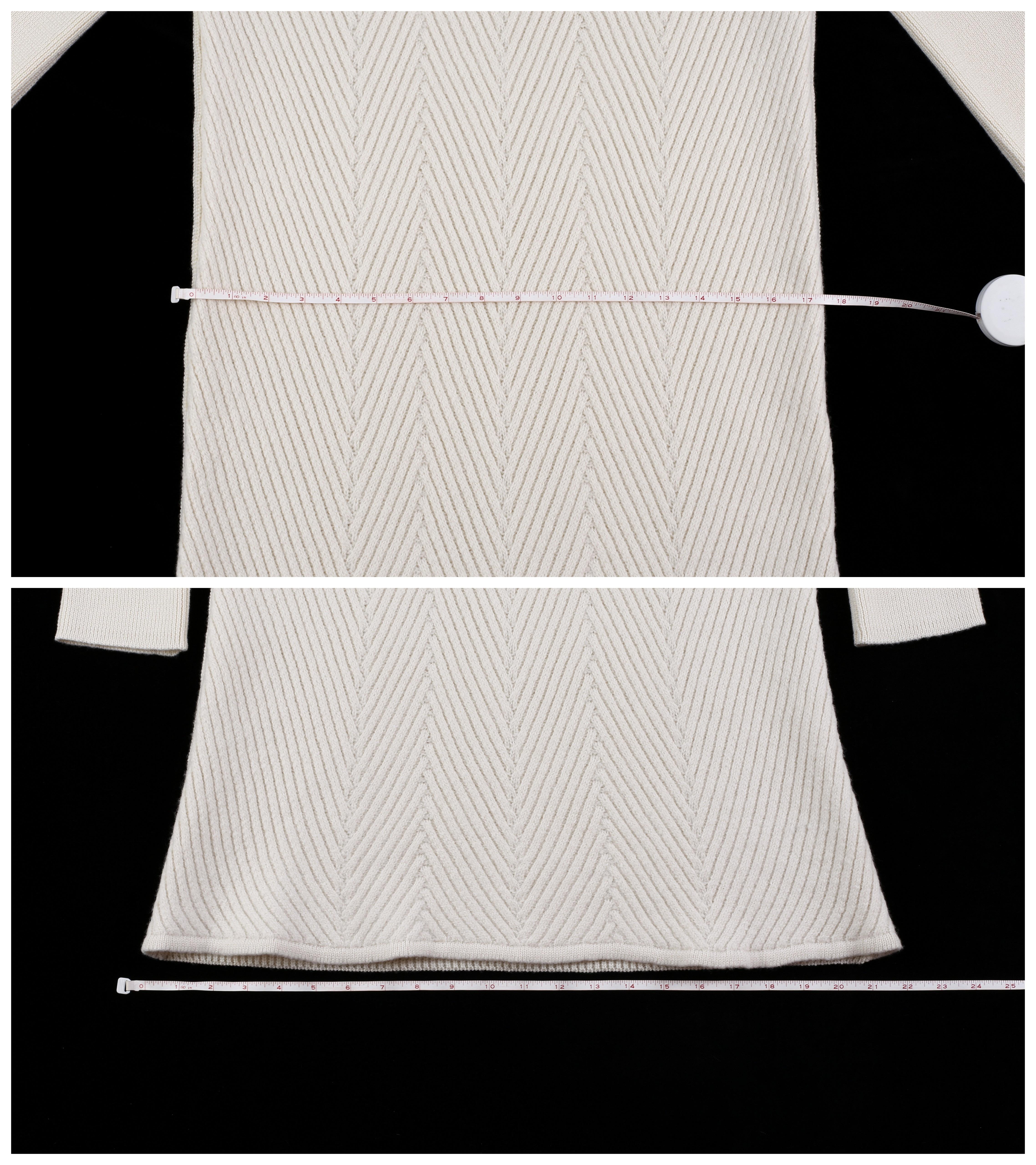 McQ Alexander McQueen Off White Ivory Wool Long Sleeve Turtleneck Sweater Dress im Angebot 5
