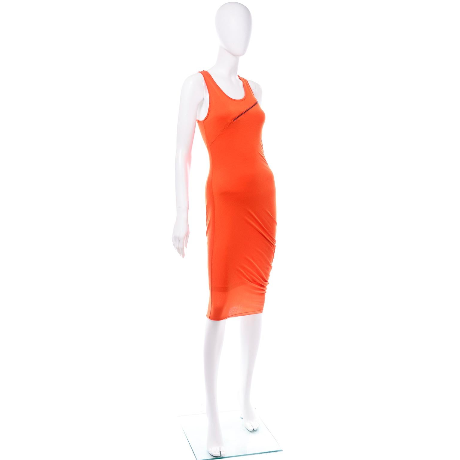 alexander mcqueen orange dress