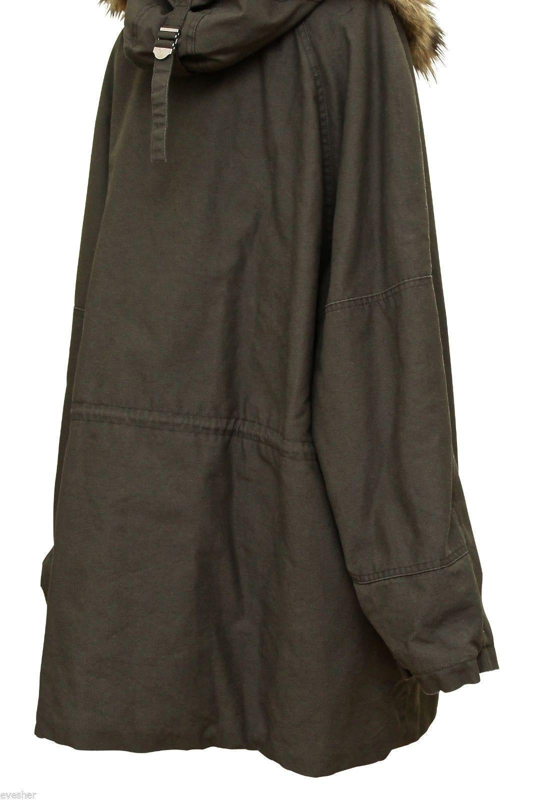 MCQ ALEXANDER MCQUEEN Parka Jacket Coat Grey Army Green Hooded BNWT In New Condition For Sale In Hollywood, FL