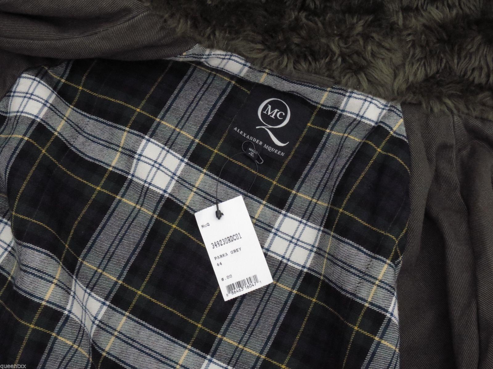 MCQ ALEXANDER MCQUEEN Parka Jacket Coat Grey Army Green Hooded BNWT For Sale 2