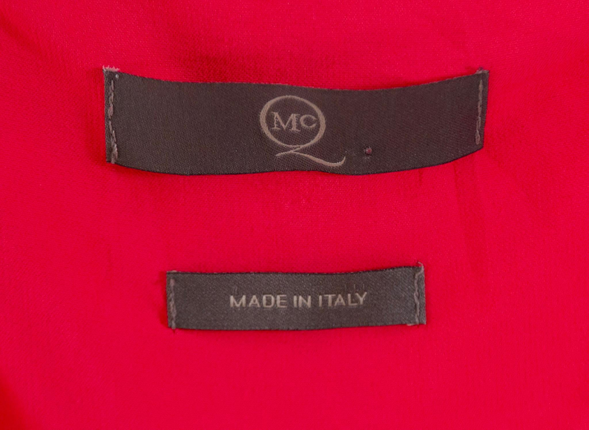 McQ Alexander McQueen Pink Ruffle Midi Dress 8