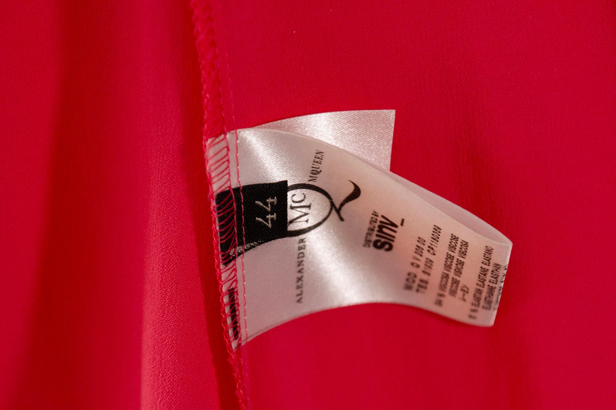 McQ Alexander McQueen Pink Ruffle Midi Dress 9