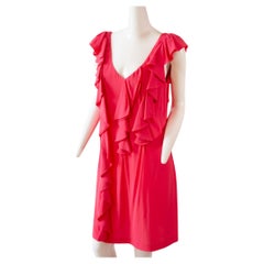 McQ Alexander McQueen Pink Ruffle Midi Dress