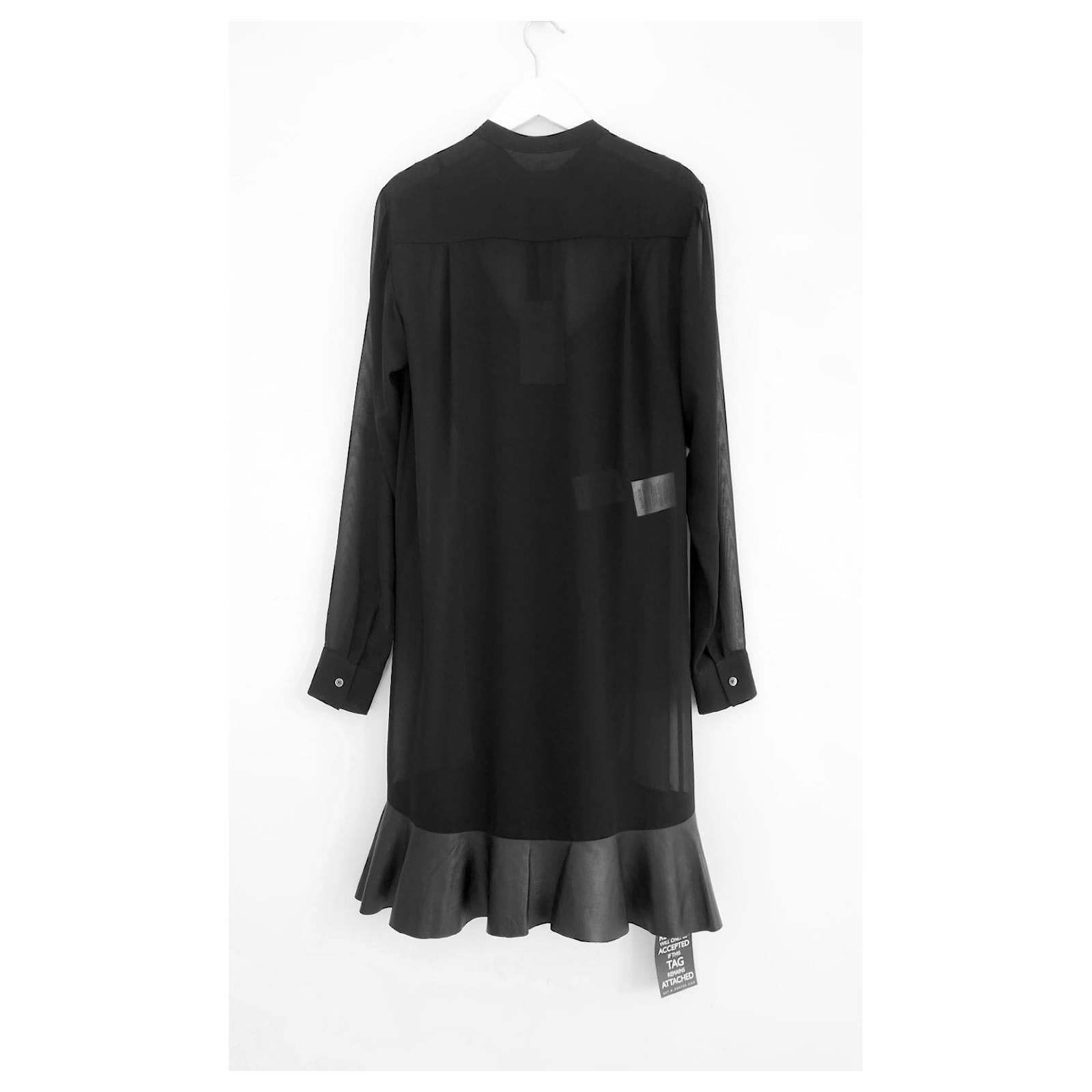 McQ Alexander McQueen Pre-Fall 2014 Leather Skirt Shirt Dress In New Condition For Sale In London, GB