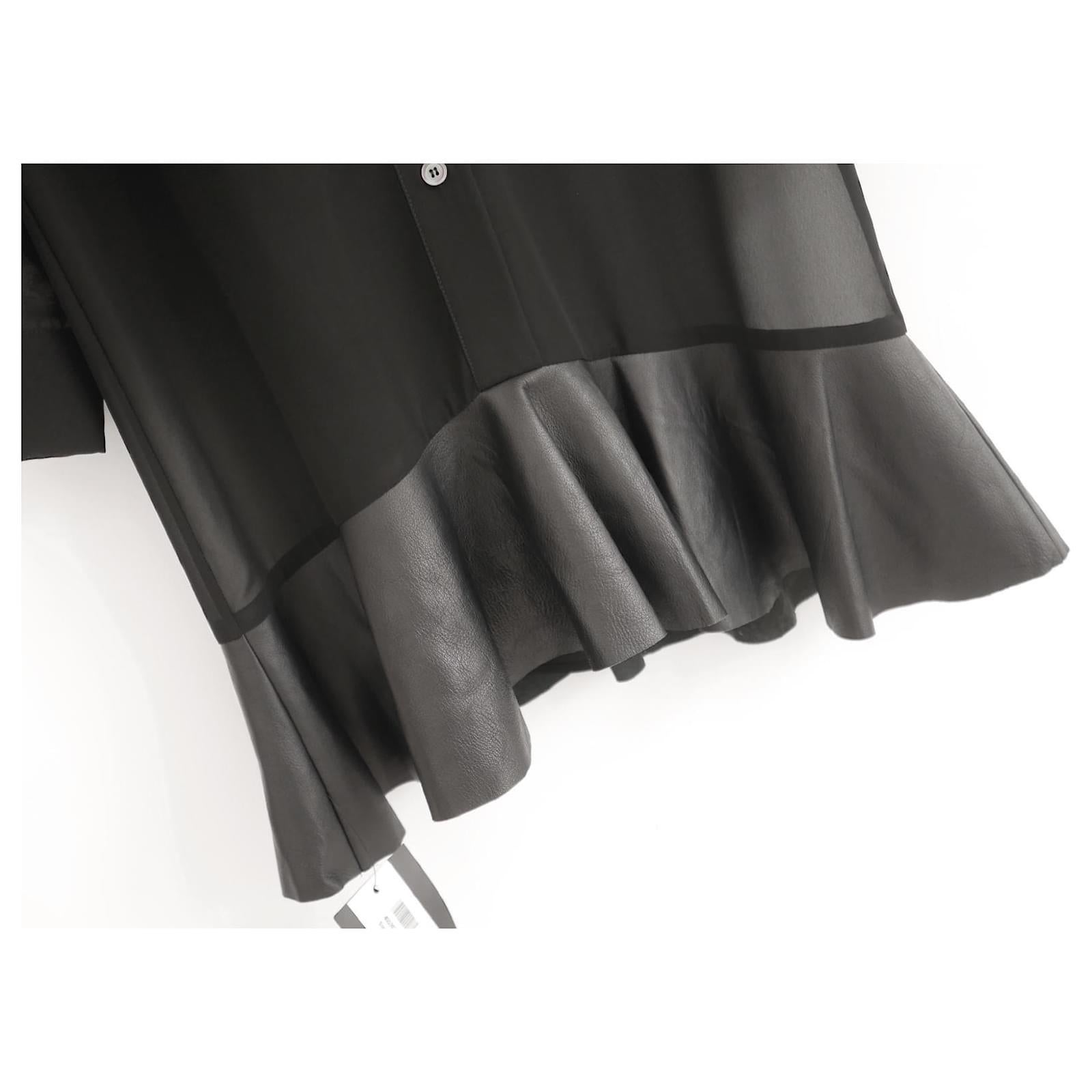 Women's McQ Alexander McQueen Pre-Fall 2014 Leather Skirt Shirt Dress For Sale
