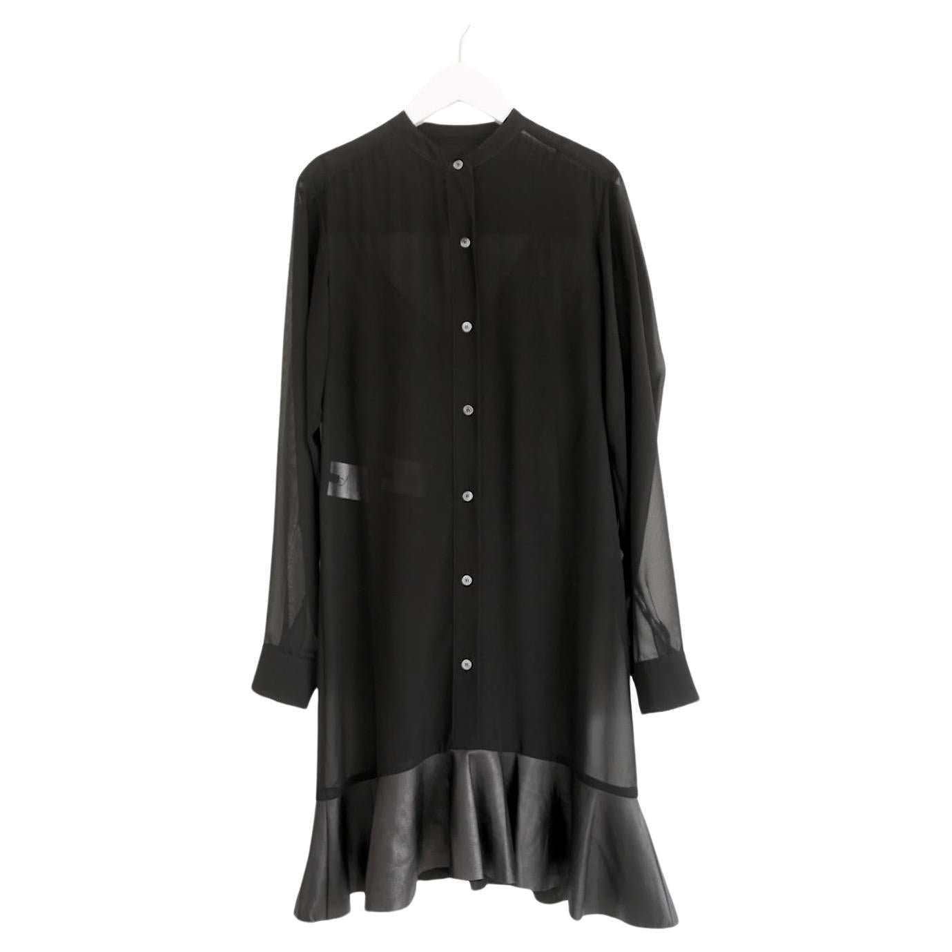 McQ Alexander McQueen Pre-Fall 2014 Leather Skirt Shirt Dress For Sale