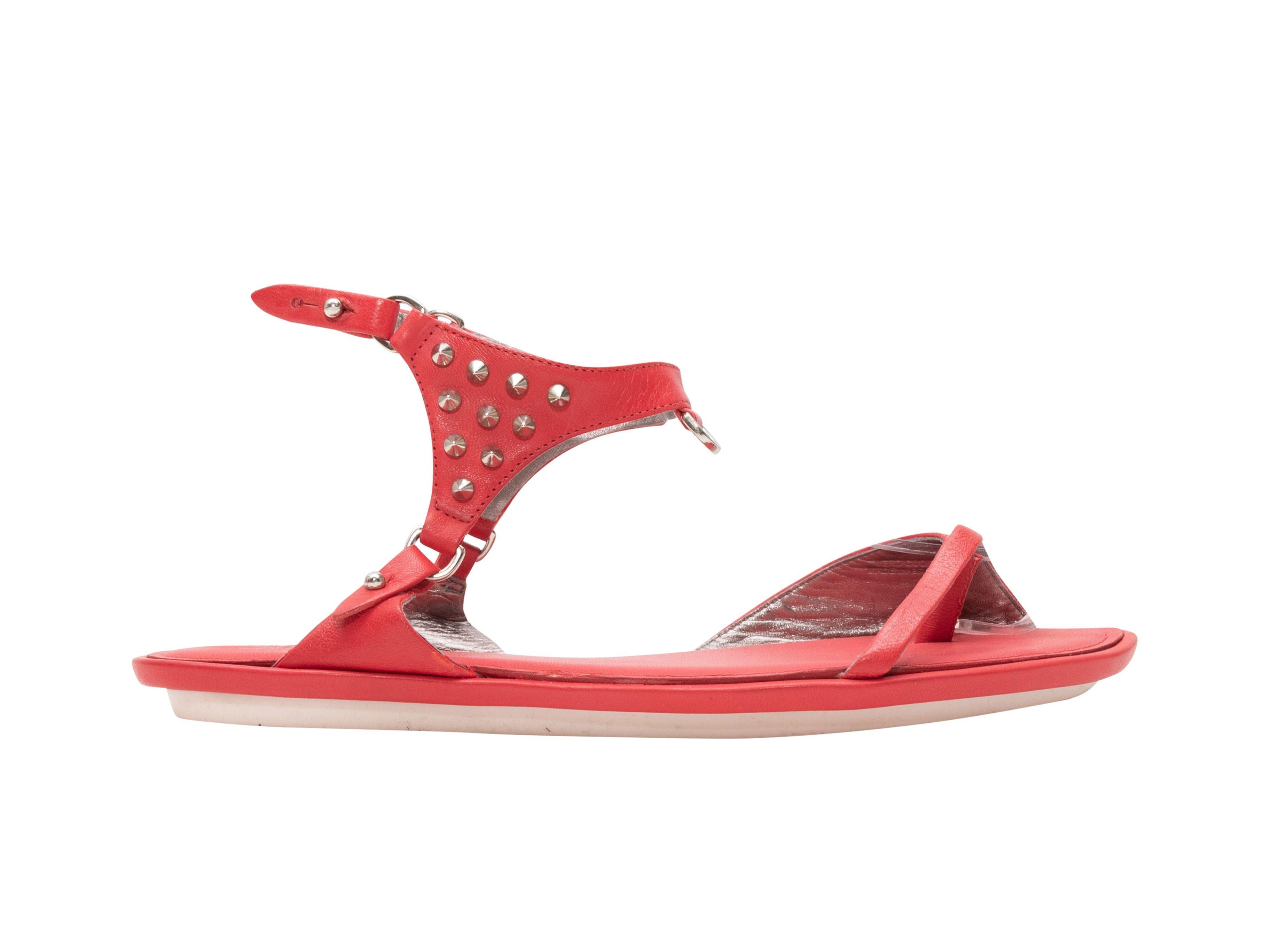 McQ Alexander McQueen Red Studded Sandals 2