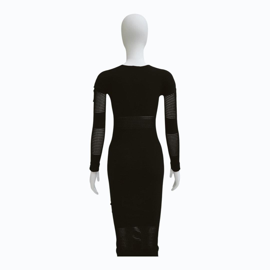 McQ Alexander McQueen Sheer Panel Body-Con Midi Dress For Sale 1