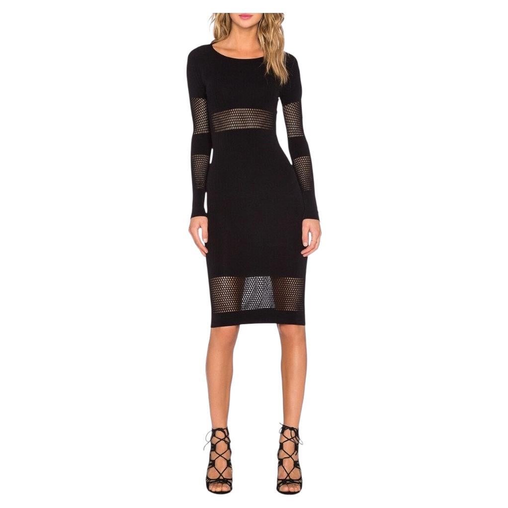 McQ Alexander McQueen Sheer Panel Body-Con Midi Dress For Sale