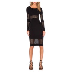 McQ Alexander McQueen Sheer Panel Body-Con Midi Dress