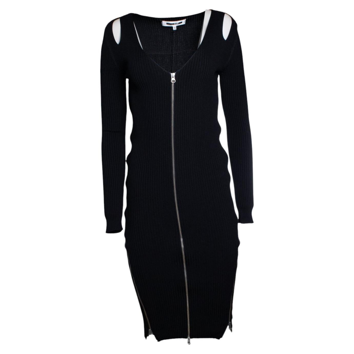 McQ, black knitted stretch dress