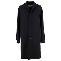 McQ Black Wool Bomber Style Longline Coat - Size US S