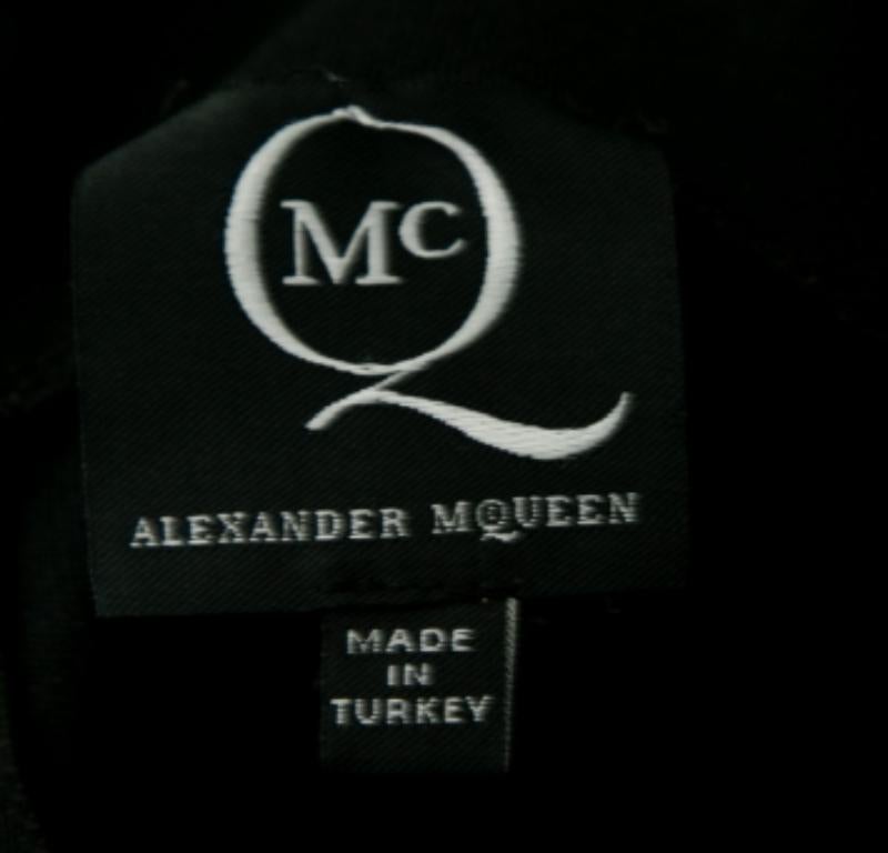 McQ By Alexander McQueen Schwarz & Blau Bedruckter Bleistiftrock aus Baumwolle S im Angebot 1