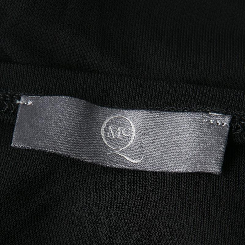 McQ By Alexander McQueen Black Draped Knit Asymmetric Top XS 1