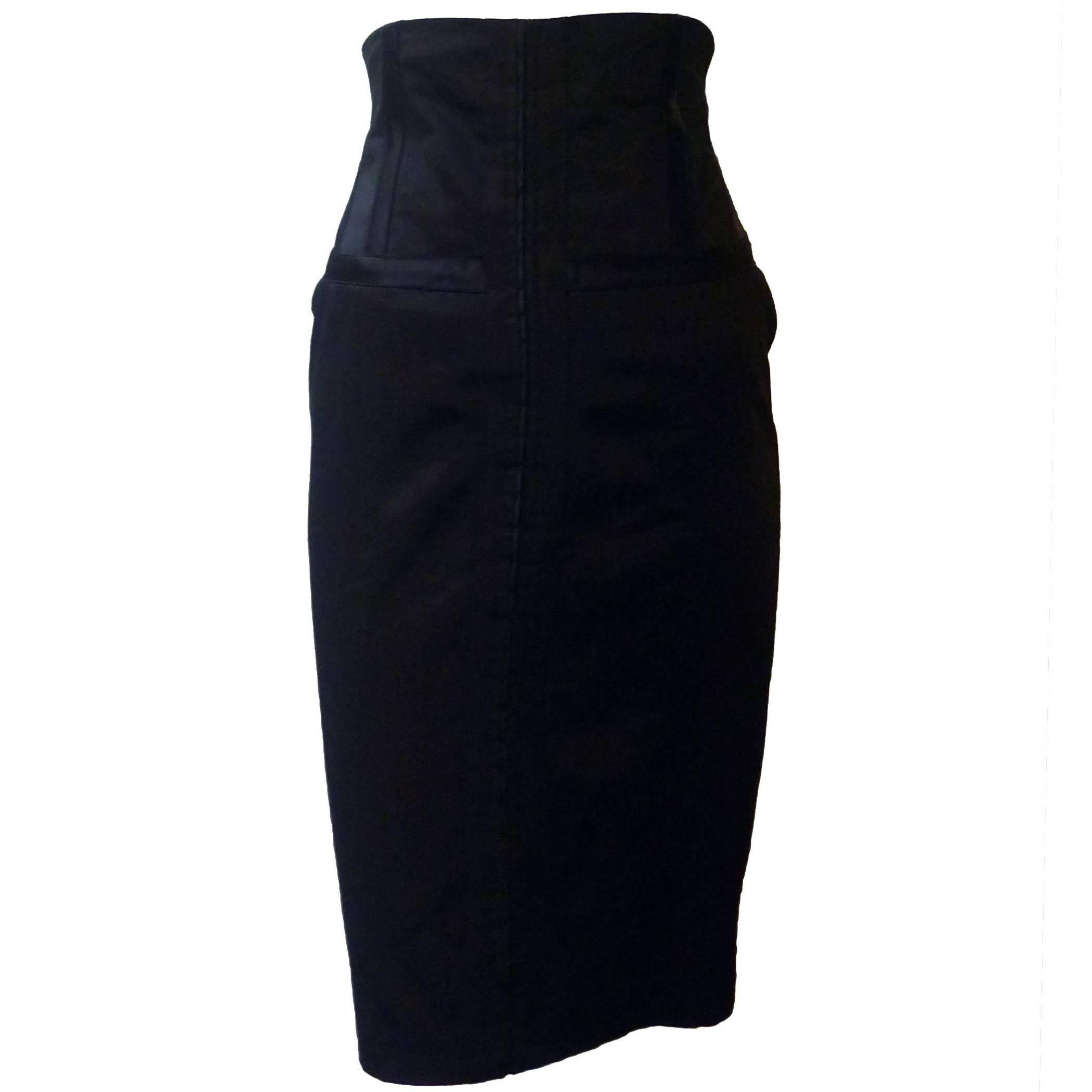 McQ by Alexander McQueen Black High-Waist Corset Skirt 