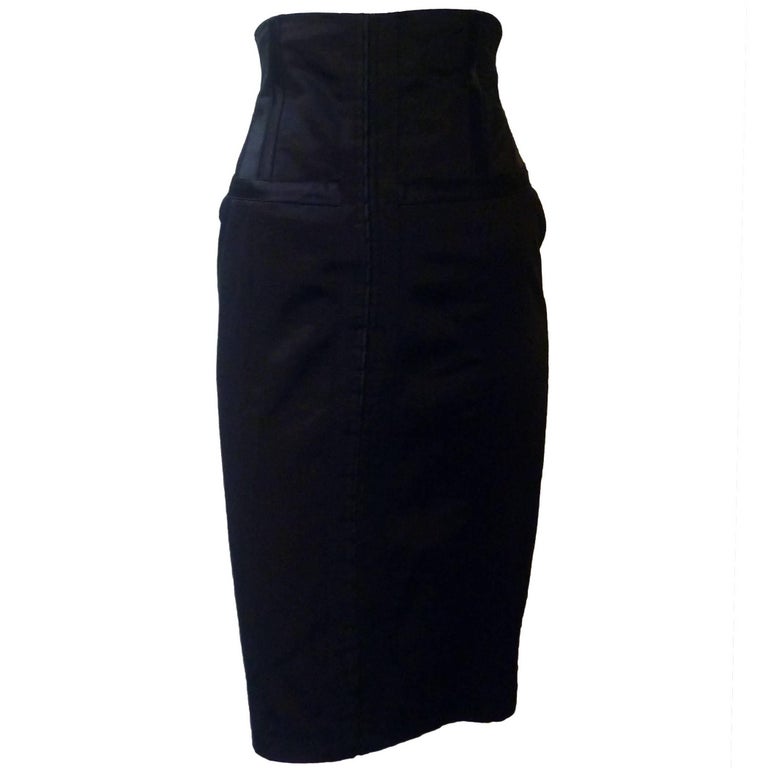 McQ by Alexander McQueen Black High-Waist Corset Skirt at 1stDibs ...