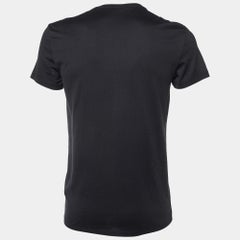 McQ by Alexander McQueen Black Logo Print Cotton Crew Neck T-Shirt S