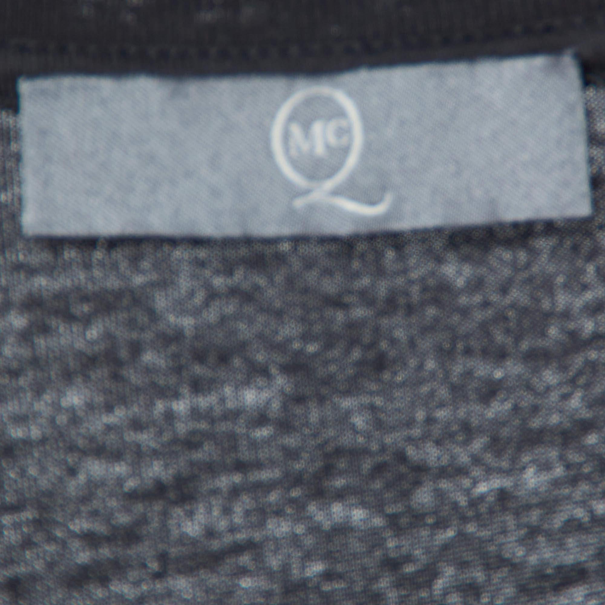 McQ by Alexander McQueen Black Logo Print Cotton Crew Neck T-Shirt S For Sale 1