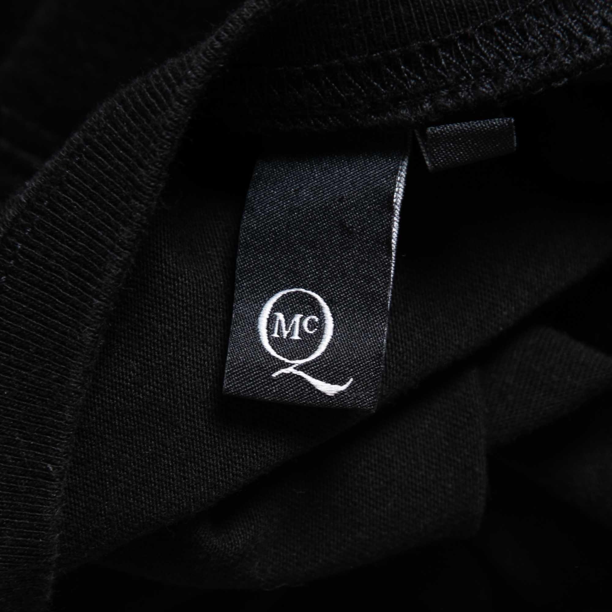 Men's McQ by Alexander McQueen Black Printed Cotton Knit Crew Neck T-Shirt S For Sale
