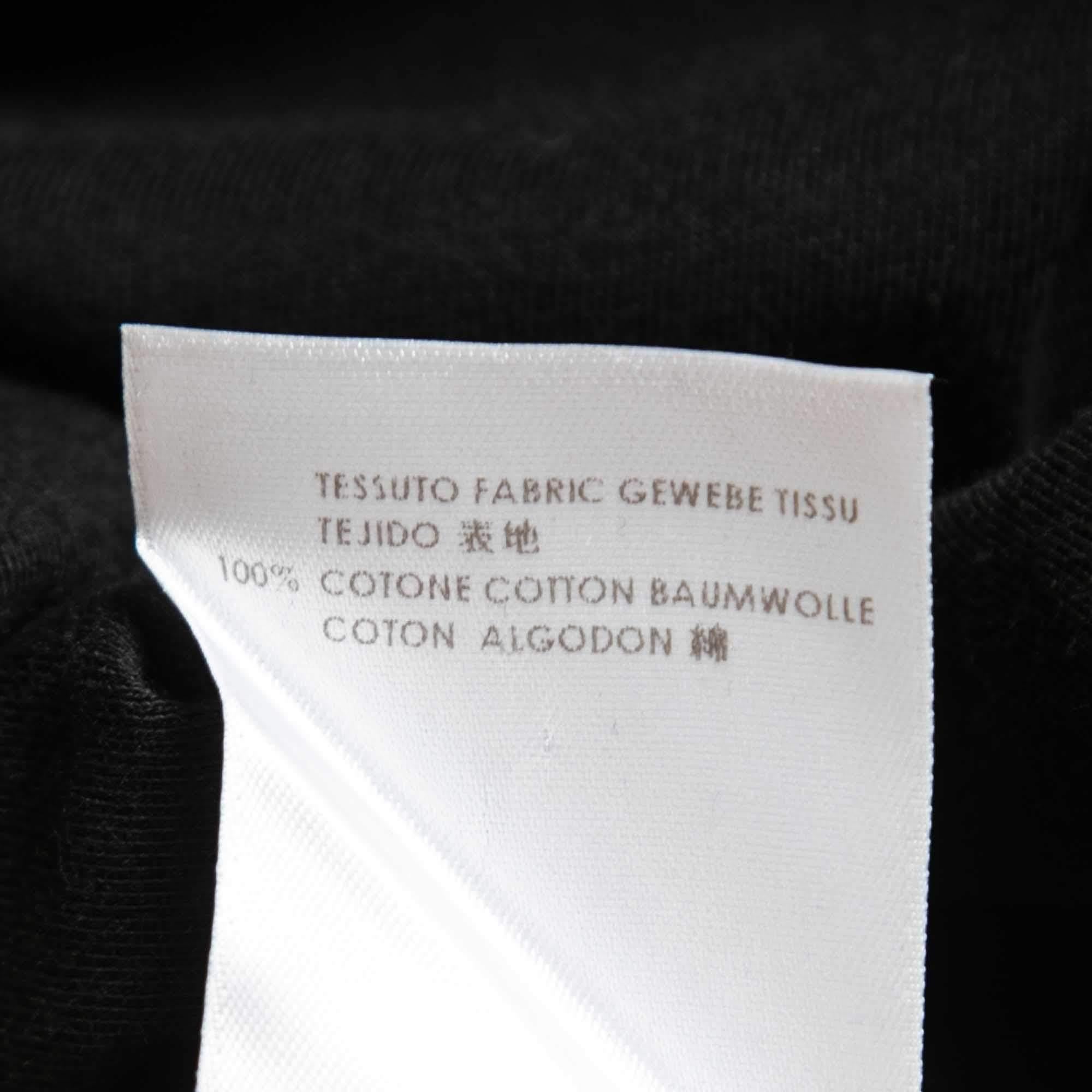 McQ by Alexander McQueen Black Printed Cotton Knit Crew Neck T-Shirt S For Sale 1