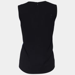 McQ by Alexander McQueen Black Printed Crepe Sleeveless Top S