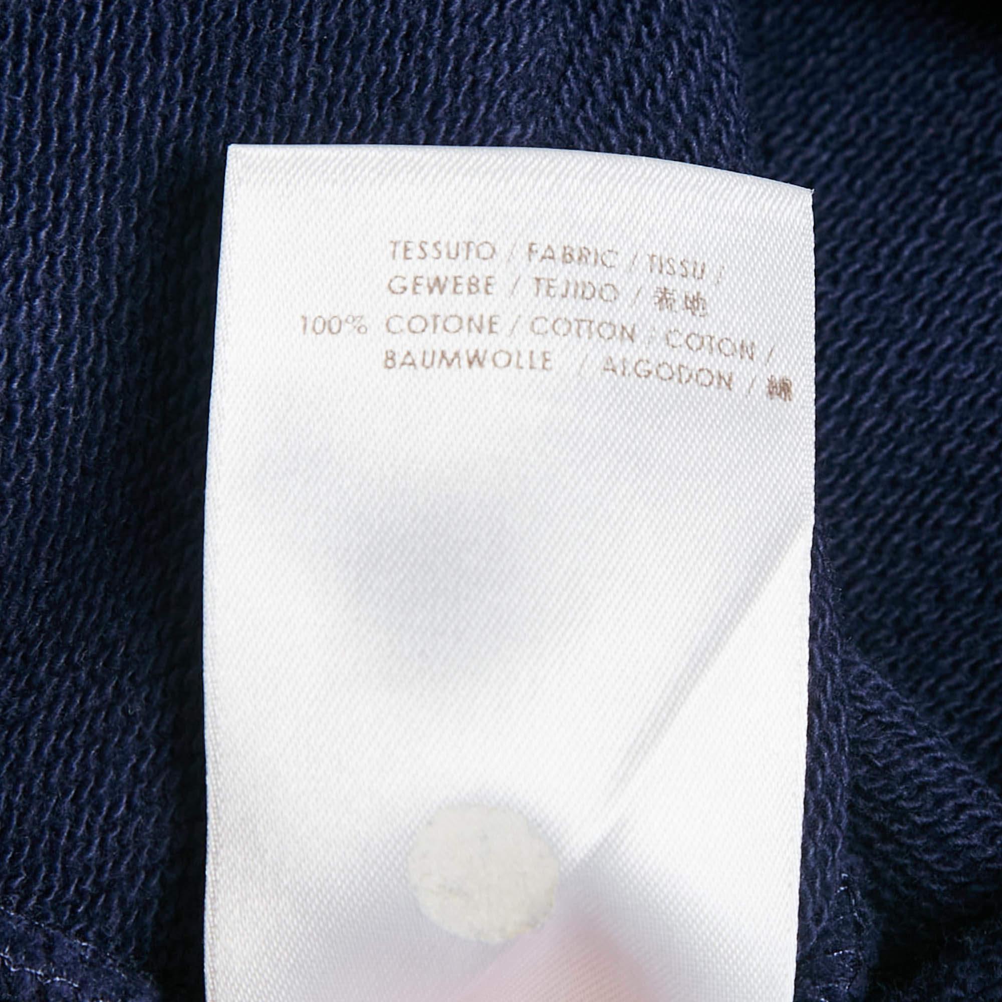 McQ by Alexander McQueen Blue Cotton Knit Layered Sweatshirt L For Sale 1