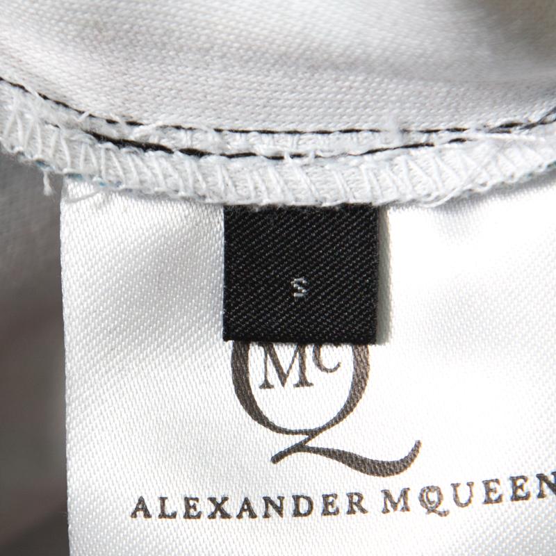 Women's McQ by Alexander McQueen Blurry Lights Printed Jersey Sleeveless Peplum Dress S