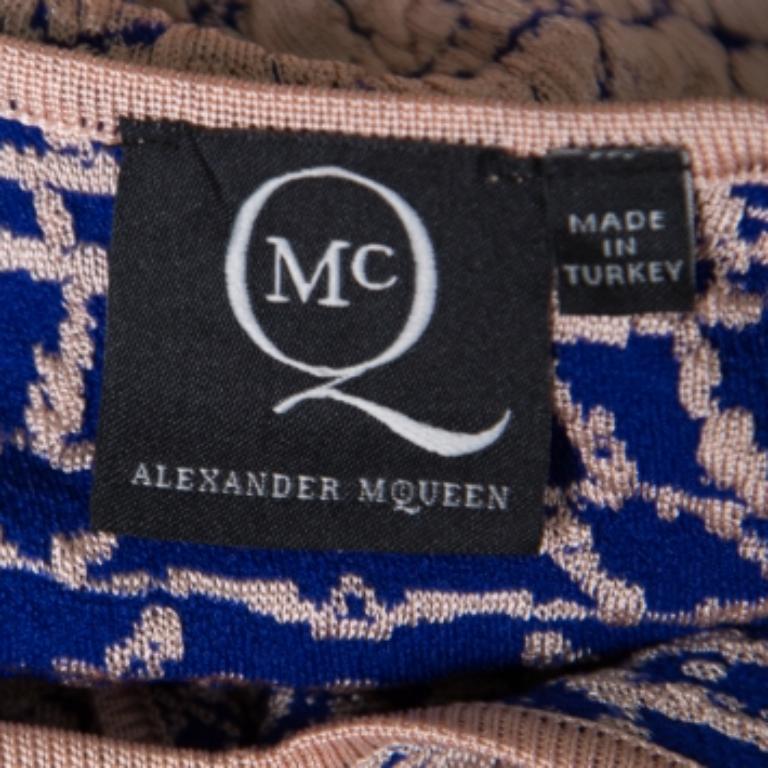 McQ by Alexander McQueen Crocodile Patterned Jacquard Fit and Flare Dress XS en Excelente estado para la venta en Dubai, Al Qouz 2