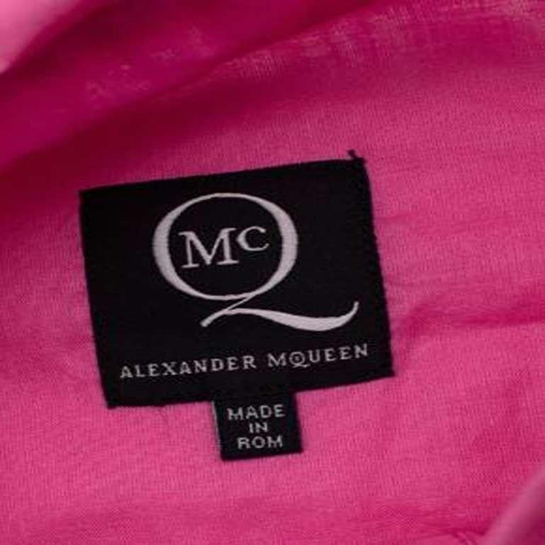 McQ by Alexander McQueen Fuchsia Cotton Button Detail Shirt For Sale 1