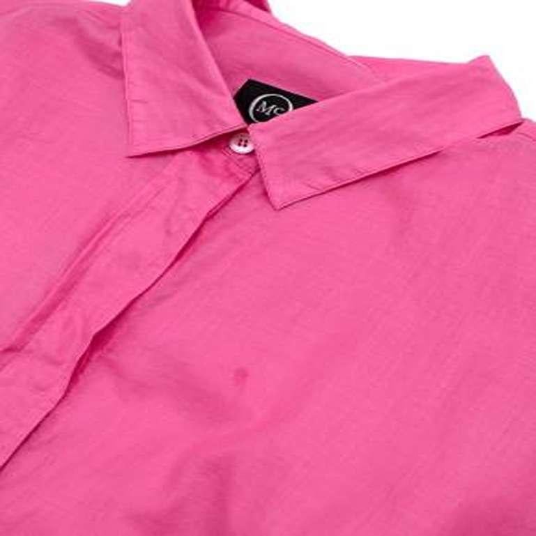 McQ by Alexander McQueen Fuchsia Cotton Button Detail Shirt For Sale 2