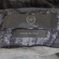 McQ by Alexander McQueen Graphite Printed Cotton Jersey Hooded Dress XS