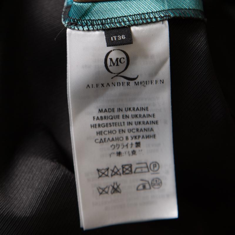 McQ by Alexander McQueen Haze Print Cutout Back Detail Sleeveless Dress S 1