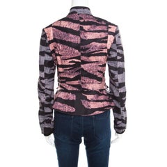 McQ by Alexander McQueen Multicolor Houndstooth and Animal Printed Jacket S