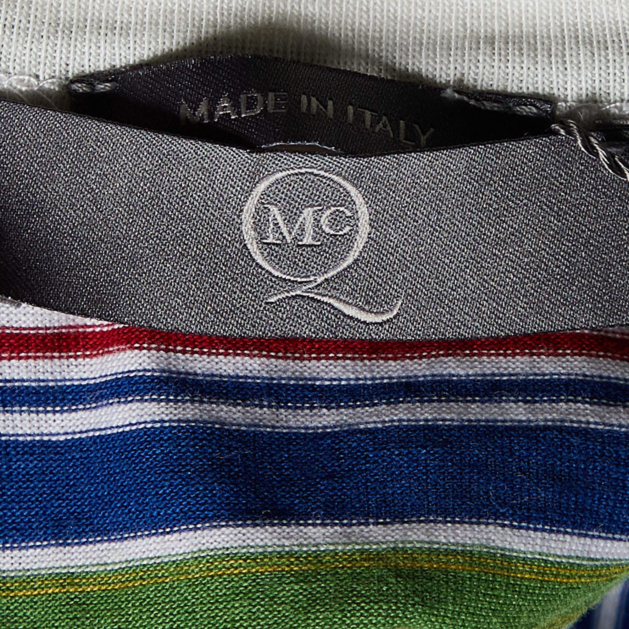 McQ by Alexander McQueen Multicolor Striped & Embroidered Tank Top M For Sale 1