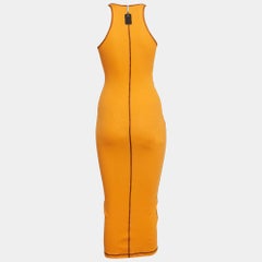 McQ by Alexander McQueen Orange Rocket Rib Knit Tank Dress XXS