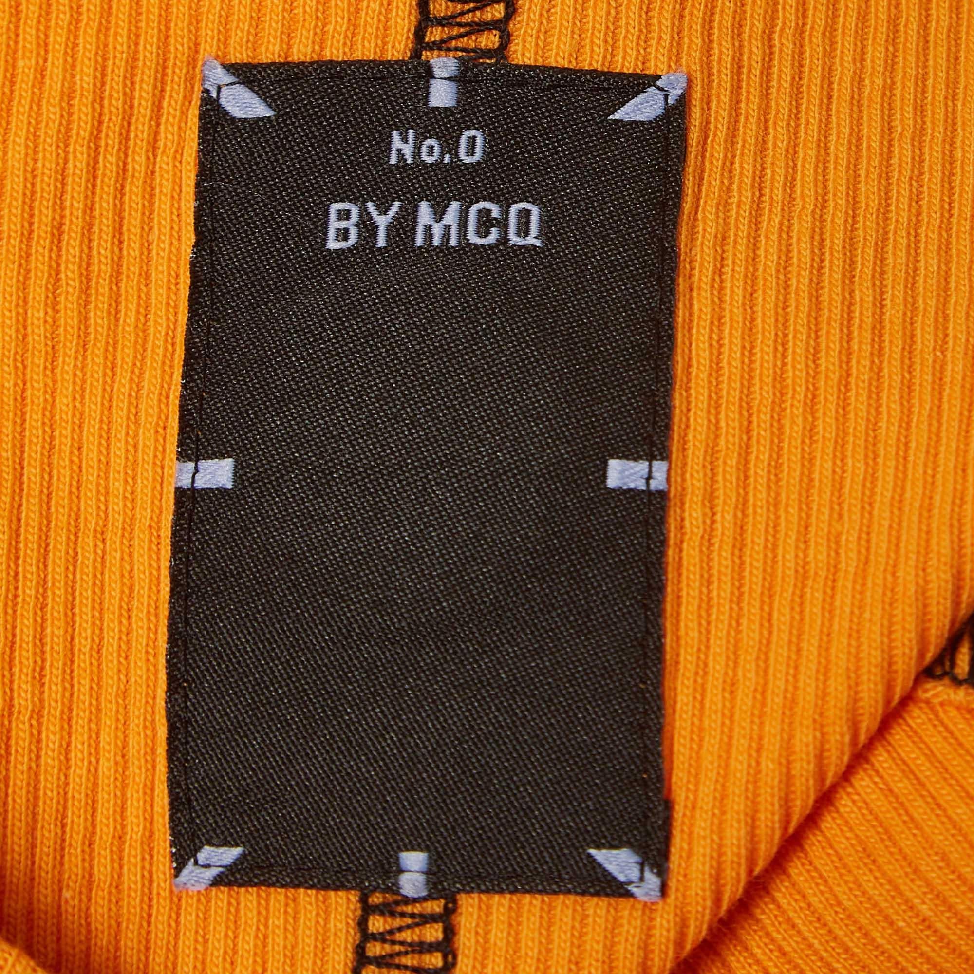 Women's McQ by Alexander McQueen Orange Rocket Rib Knit Tank Dress XXS For Sale