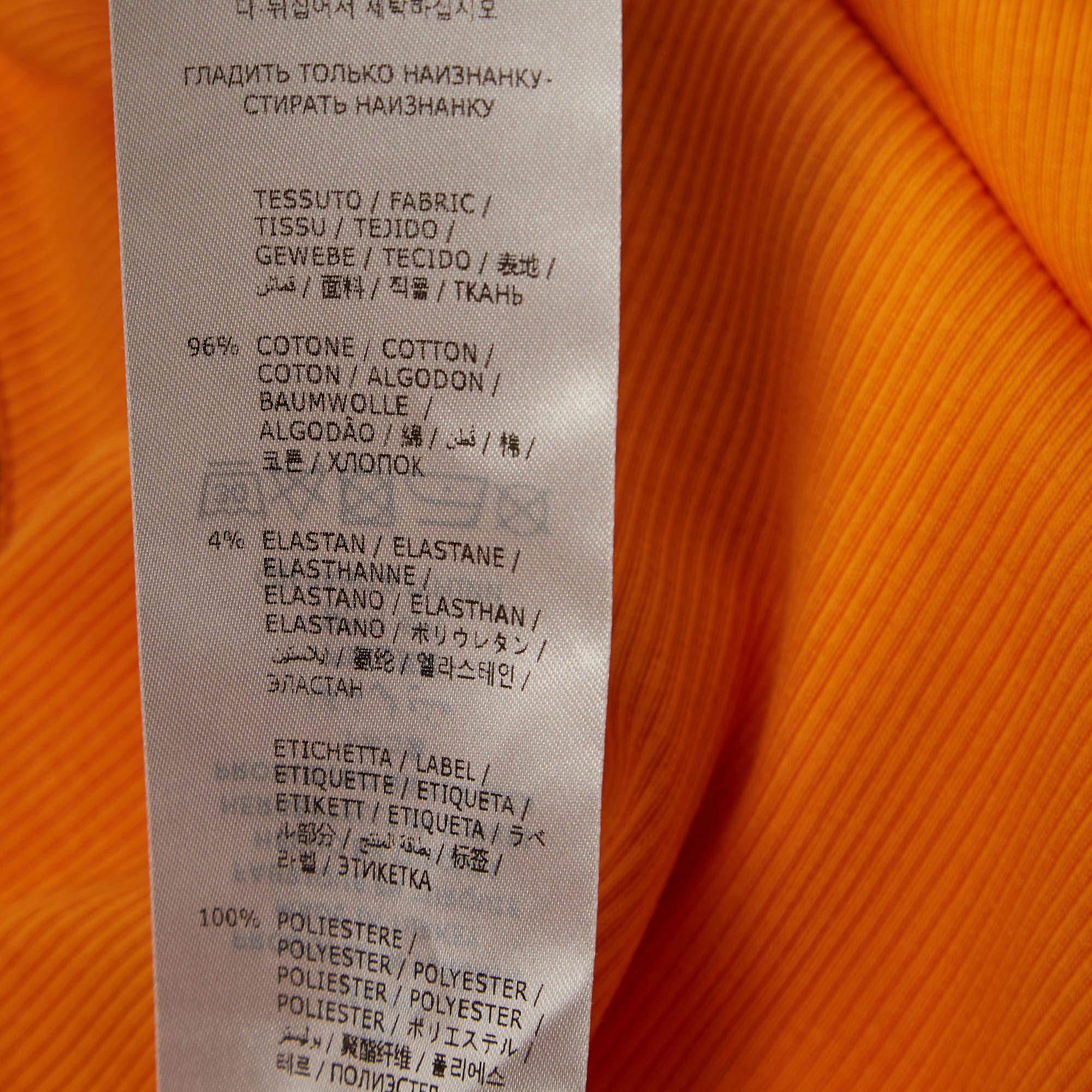 McQ by Alexander McQueen Orange Rocket Rib Knit Tank Dress XXS For Sale 2