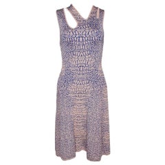 McQ by Alexander McQueen Pink and Blue Crocodile Patterned Jacquard Fit and Flar