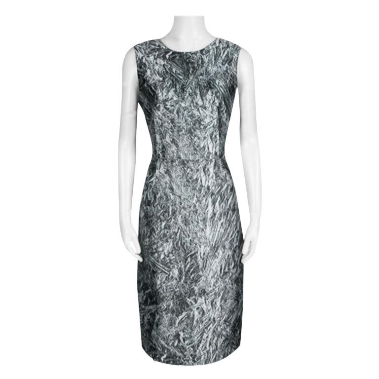 Mcq By Alexander McQueen Printed Foil Effect Sleeveless Dress M For ...