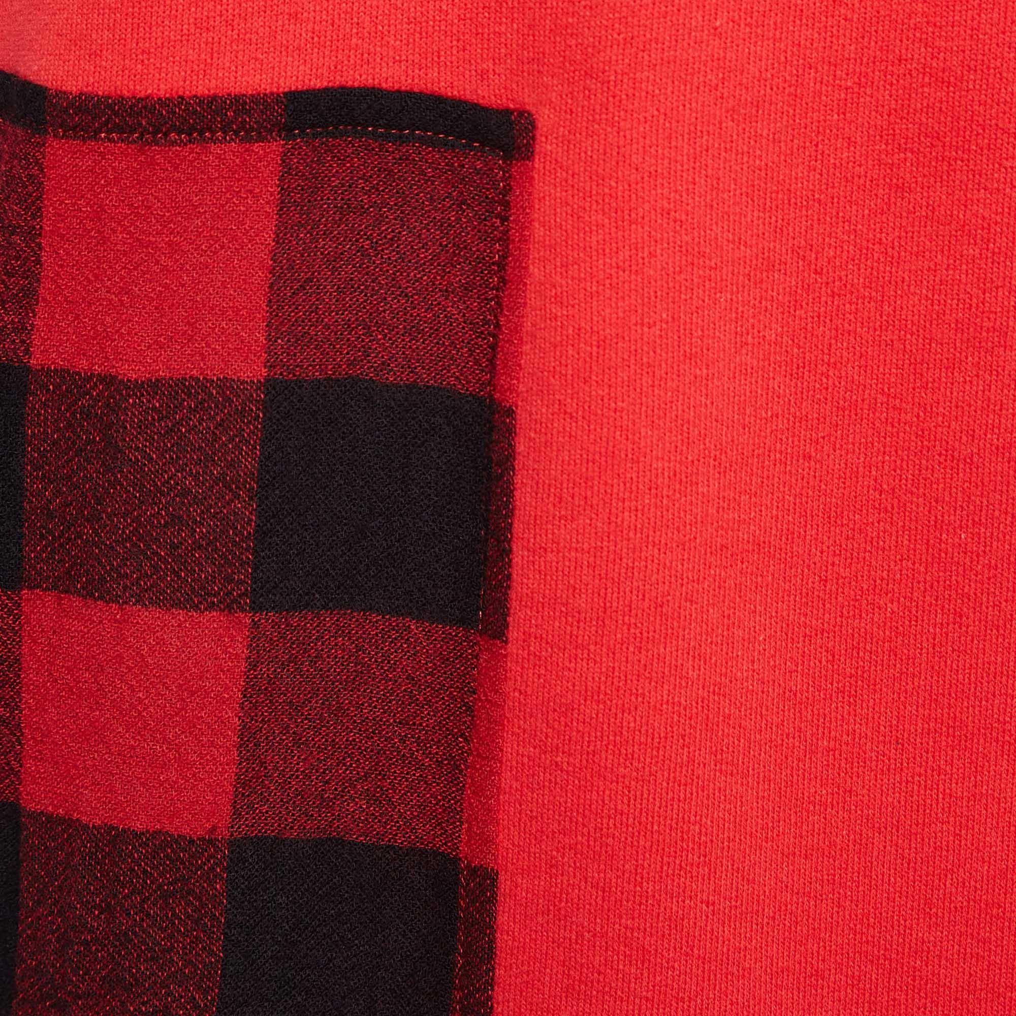 Rosso McQ Alexander McQueen Red Patchwork Giacca con cappuccio oversize M. I. in vendita