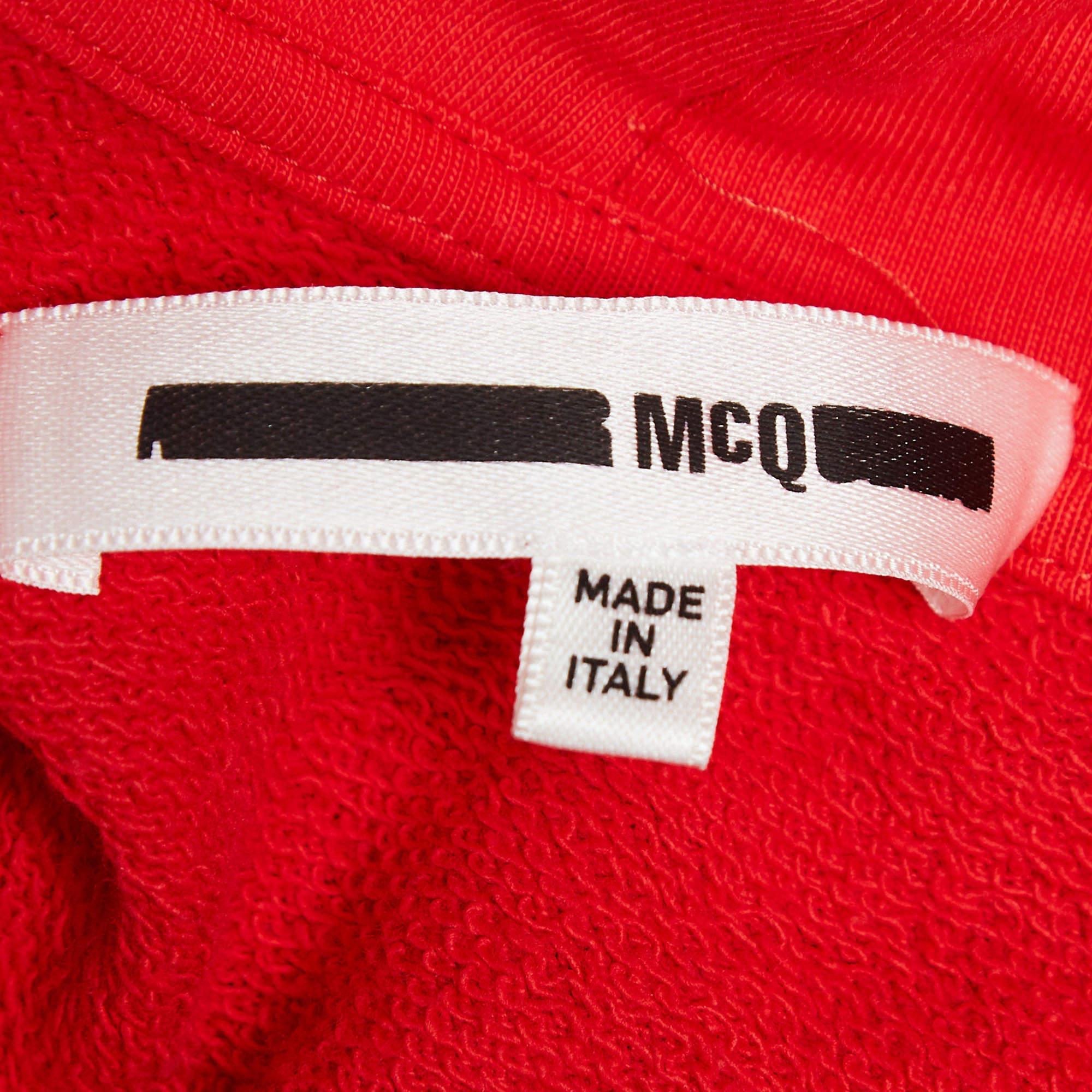 McQ Alexander McQueen Red Patchwork Giacca con cappuccio oversize M. I. in vendita 1