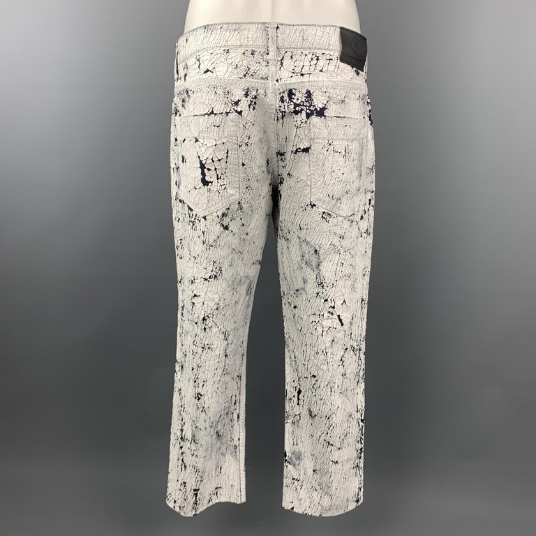MCQ by ALEXANDER MCQUEEN Size 36 White and Black Painted Cotton Button ...