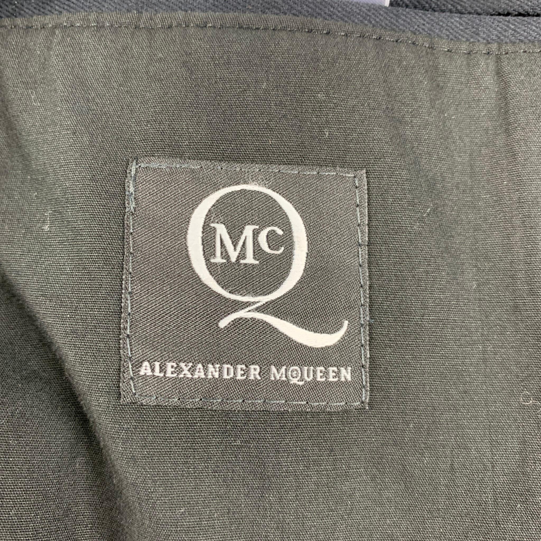 Men's MCQ by ALEXANDER MCQUEEN Size 40 Black Charcoal Wool / Polyester Sport Coat