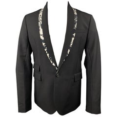 MCQ by ALEXANDER MCQUEEN Size 40 Black Wool / Mohair Shawl Collar Sport Coat