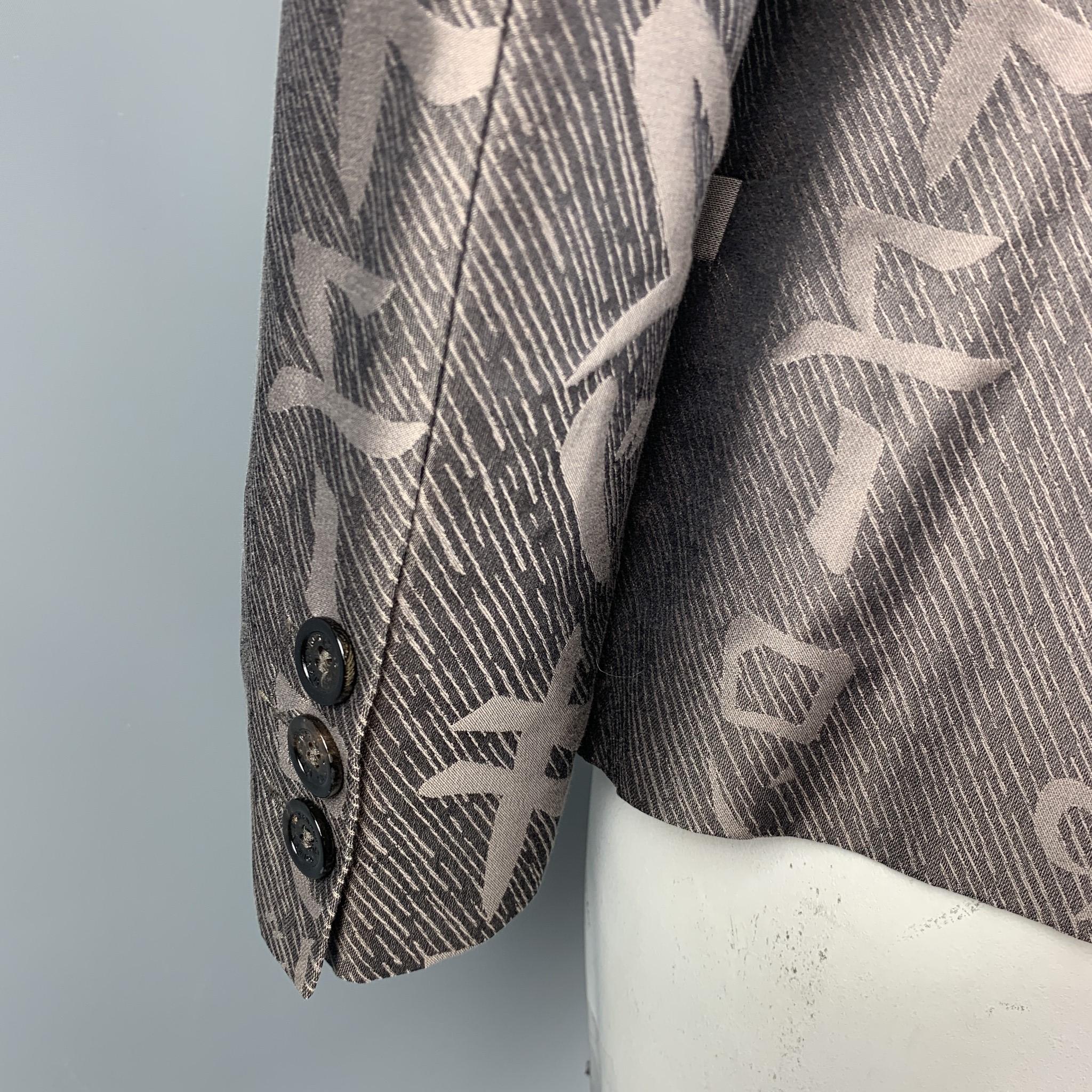 Men's MCQ by ALEXANDER MCQUEEN Size 44 Taupe Print Cotton / Silk Sport Coat