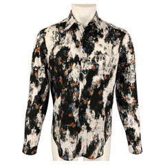 MCQ by ALEXANDER MCQUEEN Size M Multi-Color Marbled Cotton Long Sleeve Shirt