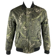 MCQ by ALEXANDER MCQUEEN Size M Olive Print Cotton Bomber Jacket