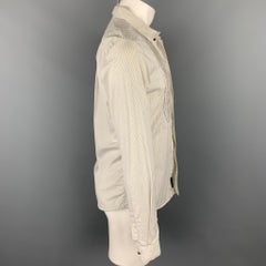 MCQ by ALEXANDER MCQUEEN Size S Beige & Black Pinstripe Cotton Long Sleeve Shirt