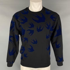 MCQ by ALEXANDER MCQUEEN Size XS Black Blue Print Cotton Elastane Sweatshirt