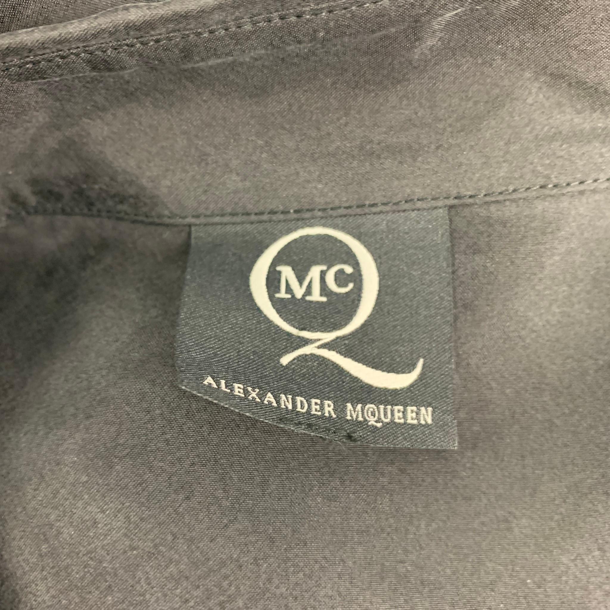 MCQ by ALEXANDER MCQUEEN Size XS Black Silk Patch Pockets Shirt 1